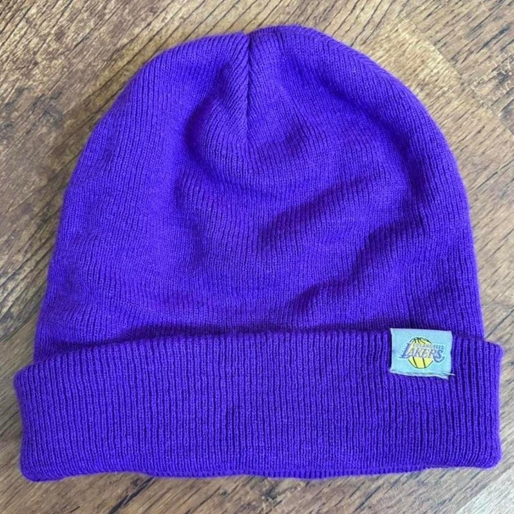 NBA Los Angeles Lakers Purple Knit Beanie Hat OSFM Basketball Sportswear